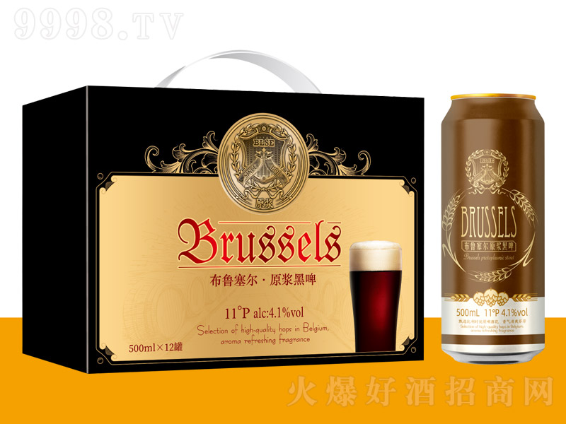 布魯塞爾原漿黑啤酒【11°500ml×12罐】