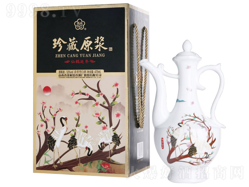 汾杏珍藏原漿酒仙鶴延年 清香型【53度 475ml】